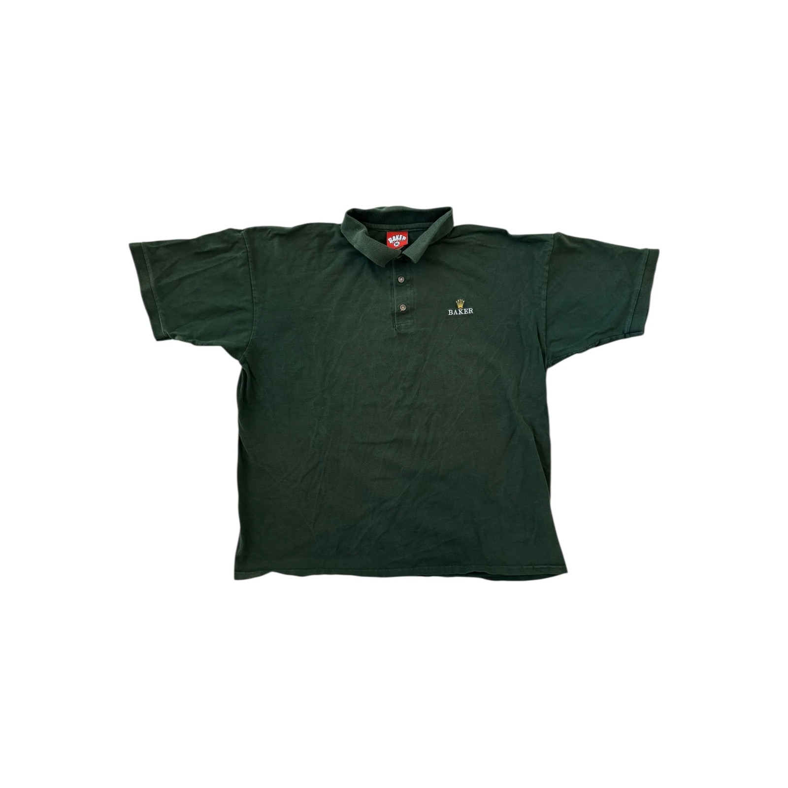 Baker Polo Shirt Mens Xl Green Good 00s Rolex Logo Skate Streetwear